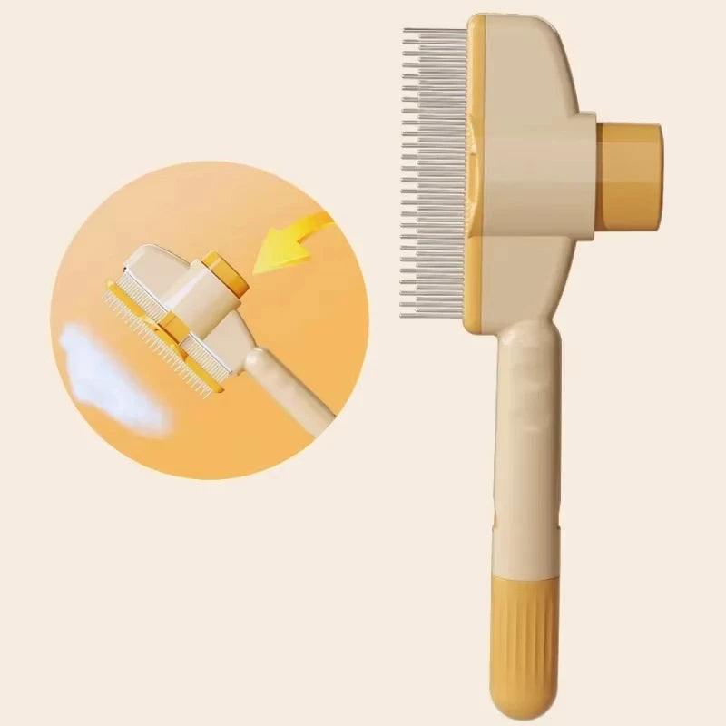 Pet One Button Self Cleaning Pet Grooming Gloves Brush Comb Hair Remover and Massage Tool for Cats and Dogs Easy Grooming