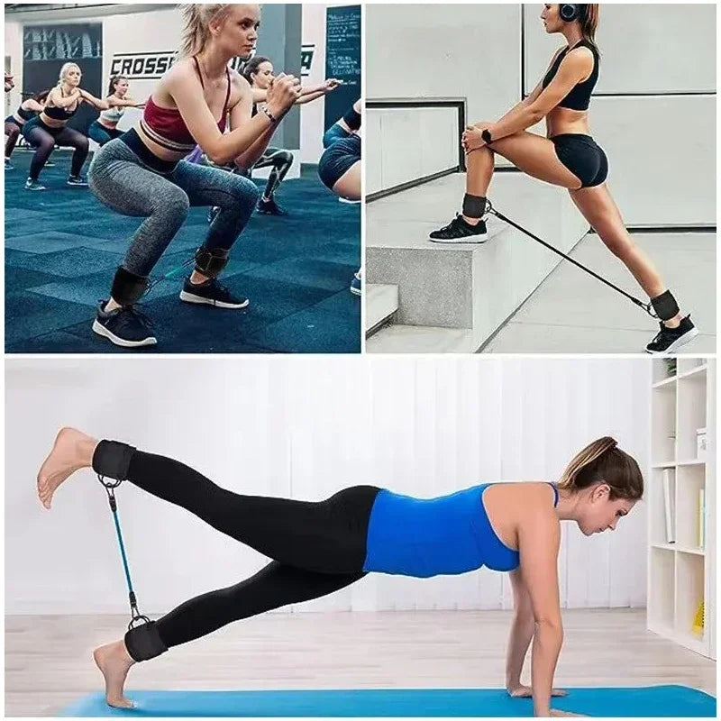 Ankle Straps Resistance Bands Set Fitness Workout Exercise Equipment Ankle Weight Yoga Elastic Fitness Band For Gym Man Woman