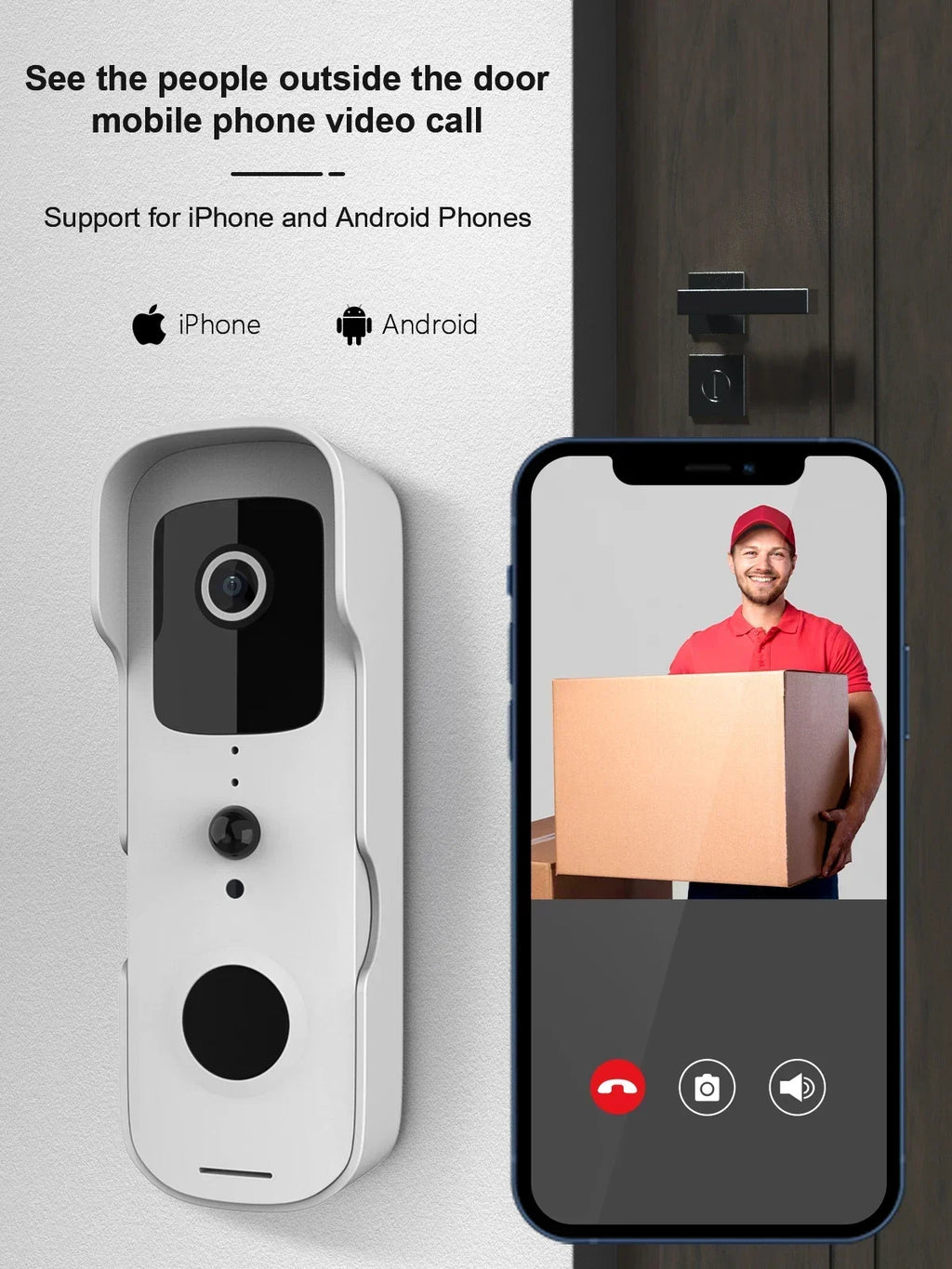 NEW Smart Video Doorbell Waterproof Night Vision Door Viewer 1080P FHD Camera Digital Visual Intercom WIFI 2.4G Tuya Door Bell