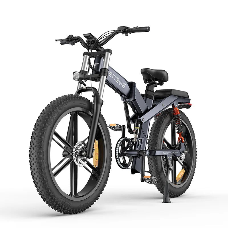 Electric Bicycle 26Inch 1000W 48V 29.2AH Folding Lithium Battery Bike Full Shock Absorber 26X4.0 Snow Tire E-bike