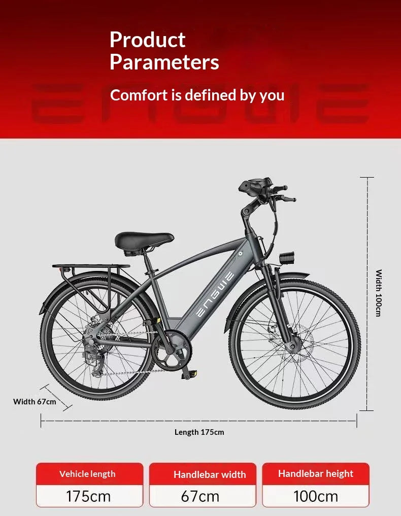 Adult ebike 26-inch 7-speed 400W motor 48V 20AH lithium battery electric bicycle, mountain road shock-absorbing electric bike