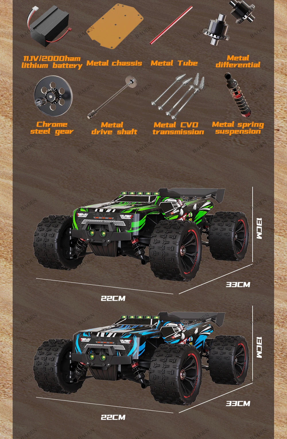 4WD Remote Control Car Off Road 4x4 RC High Speed Buggy Truck Super Brushless 50 or 85KM/H Fast Drift Racing Toy Kids Adults