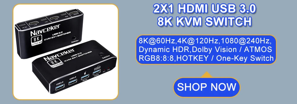 USB C HDMI DP KVM Switch 2 Monitors 4K@60Hz Dual Screens Type C KVM Switches 100W PD for 1 PC 1 Laptop Share Mouse Keyboard