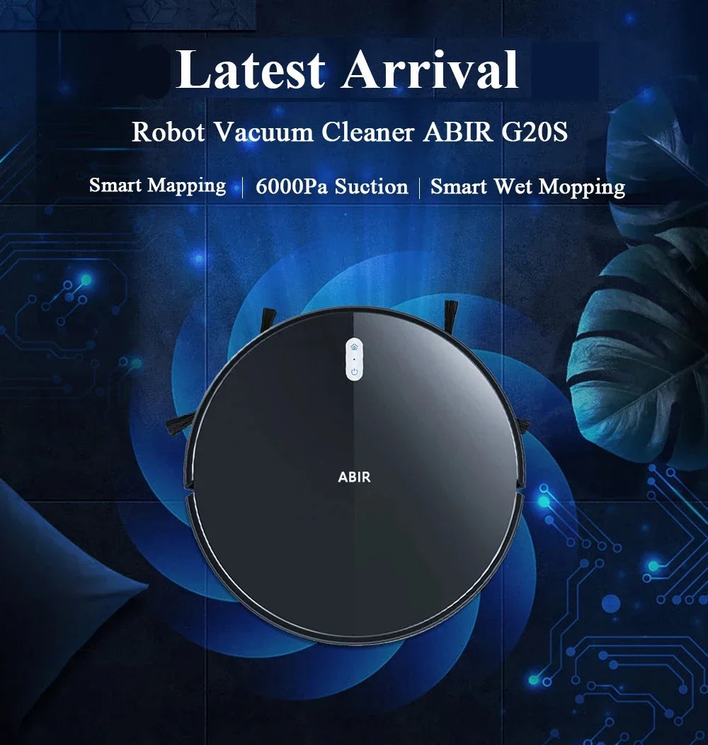 Robot Vacuum Cleaner G20S, 6000Pa Suction,Remote Upgrade, 2 in1 Wet Dry Mop, Wifi App, Smart Vaccum Auto Floor Washing for Home,