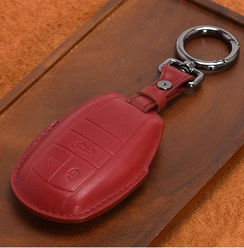 Handmade Leather Key Fob for Bentley Bentayga Continental Flying Spur Mulsanne PHEV Continental GT Cover Case Car Accessories