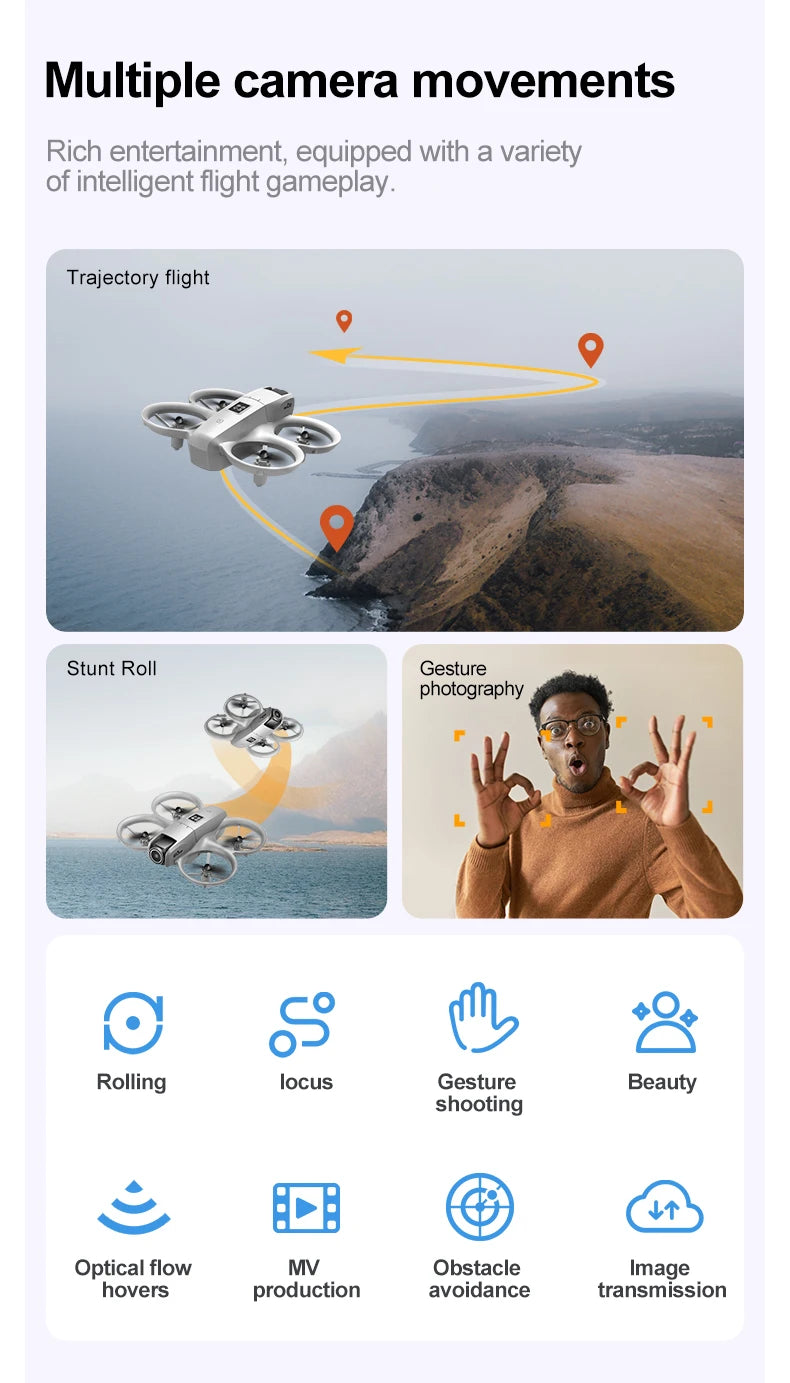 NEW Drone GT3 8K 4K Professional HD 180° ESC Dual Cameras Mini WIFI Dron Obstacle Avoidance FPV Foldable RC Quadcopter Toys UAV