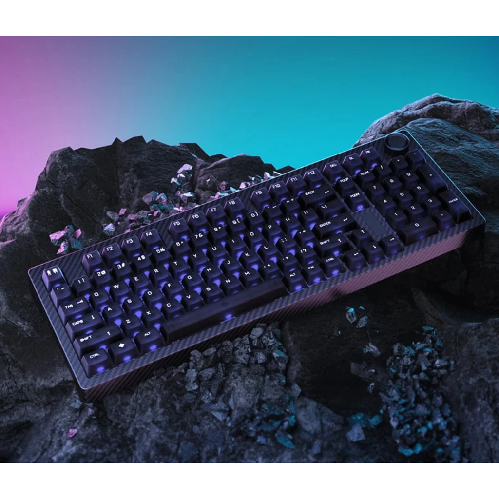SKN Qinglong Mechanical Keyboard Gaming Custom Wireless Tri Mode Dual 8K Composite Carbon Fiber RGB Backlit Suspension Office