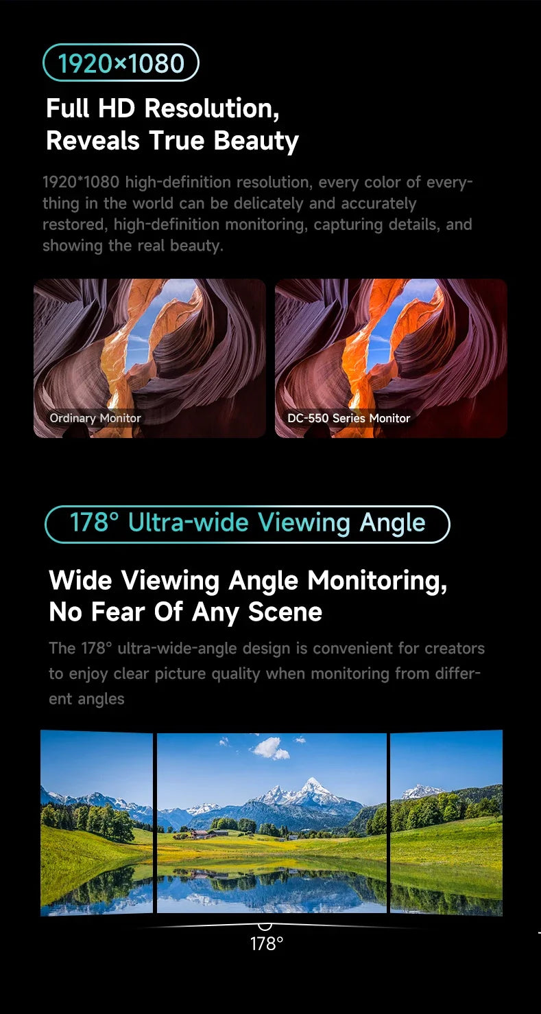 VILTROX DC 550 5.5 Inch 1920x1080 4K  Touch Screen HDMI Profissional Camera Studio Monitor 3D LUT Director Monitor