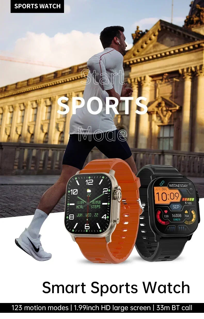 Watch 10 Smart Watch AMOLED Screen NFC Compass Fitness Clock Health Monitor Waterproof Wireless Call Watches for Men Women
