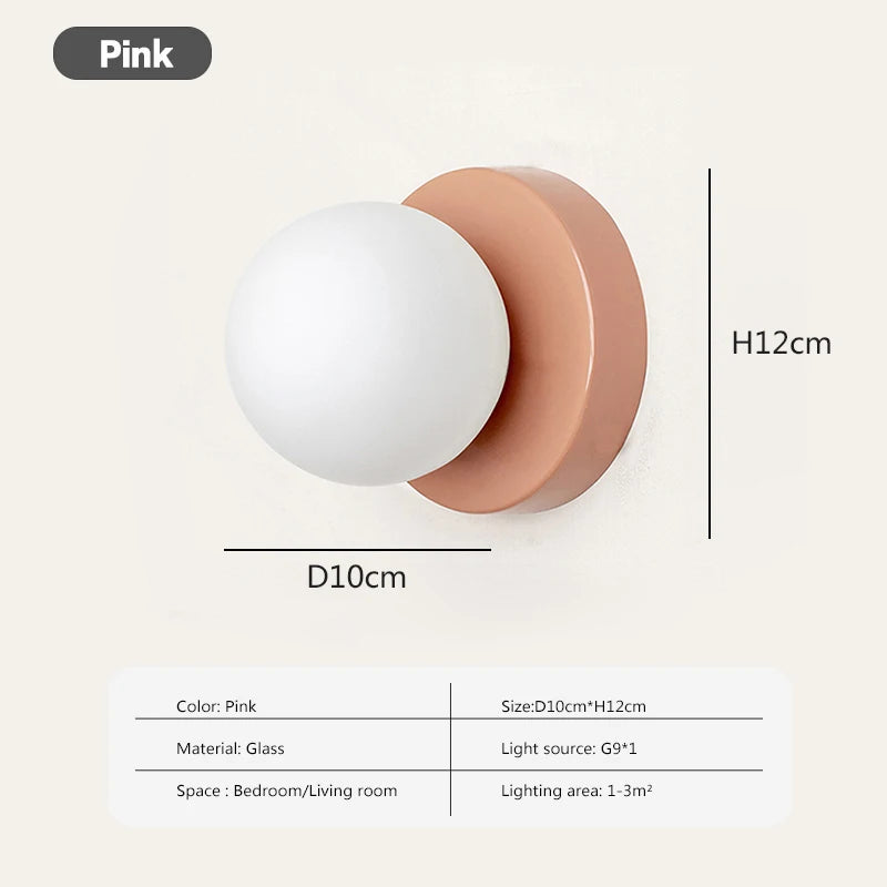 Nordic LED Glass Wall Lamp Minimalist G9 Base Orb Sconce For Bedroom Study Hallway Staircase Aisle Entrance Lighting Fixtures