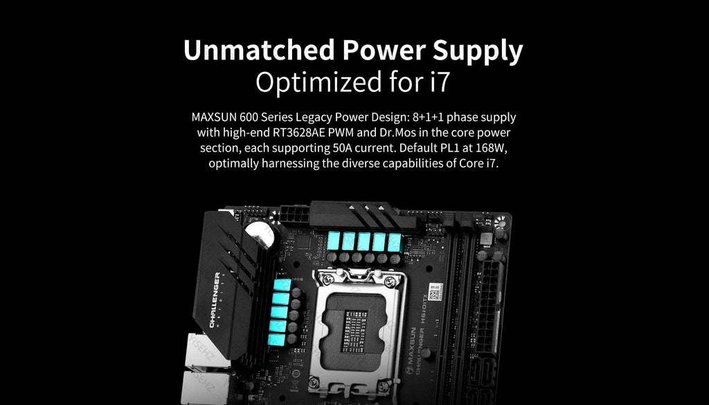 H610 ITX Motherboard Set With Core 12th/13th Gen CPU 2*16GB 32GB 3200Mhz DDR4 Memory Support 2LAN MS-Challenger DIY Kit