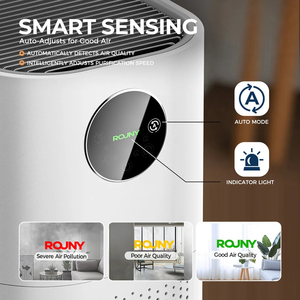 2-in-1 Air Purifier with Humidifier Combo for Home Allergies and Pets Hair, Smokers in Bedroom, H13 True HEPA Filter