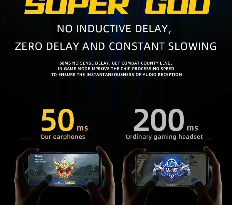 New Gaming Earbuds Wireless Bluetooth Earphones With Mic Bass Audio Sound Positioning 9D Stereo Music HiFi Headset For Gamer