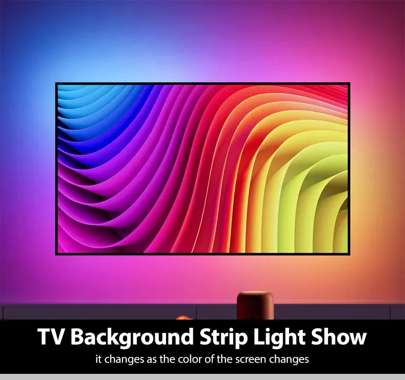 Immersive LED Strips TV PC Background Light RGBIC Dream Color Computer Screen Monitor Color Sync Smart Control Ambient Lamps