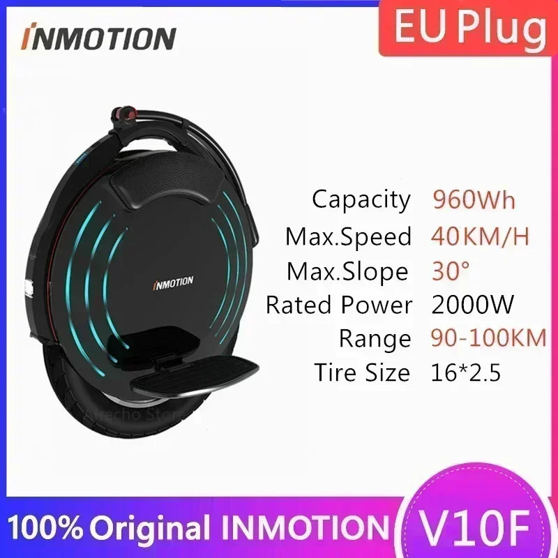 Original INMOTION V10F Self Balance Scooter 84V 960Wh Battery 2000W Motor Unicycle 40km/h Speed with APP Smart Monowheel EUC