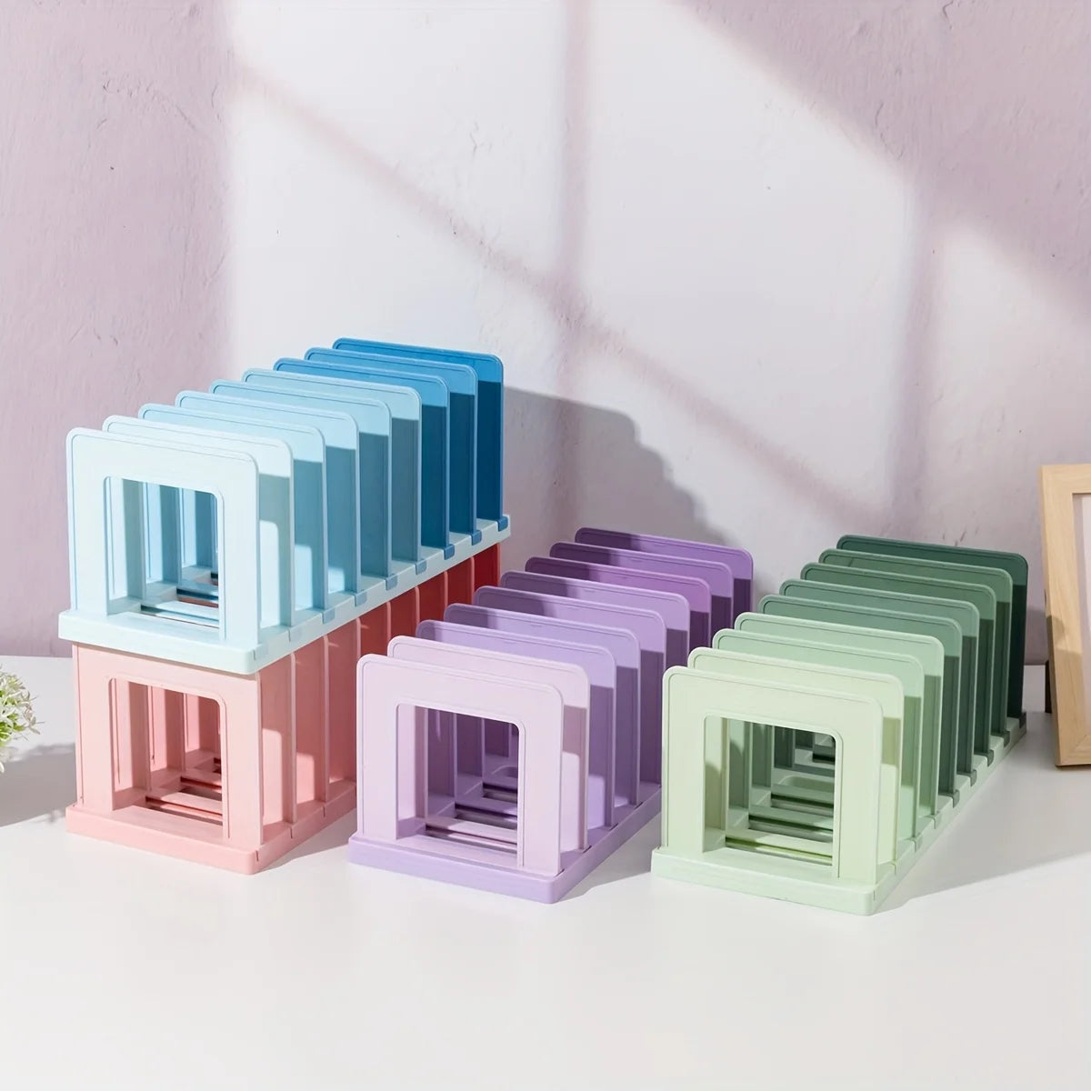 Desktop Book Stand Organizer - Durable PP Material, Ideal for Students & Office Use