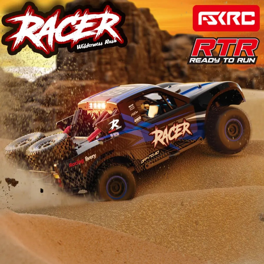 Hb-Rd1201-1204 1:12 Scale 4WD High-Speed Remote Control Car with LED Light 2.4GHz Frequency 45km/h RC Short Truck Toy Model