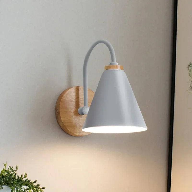 Nordic Wall Sconce Light Fixture for Bedroom Bedside Living Room Lighting Luminaire Lamp Indoor Wooden decor retro