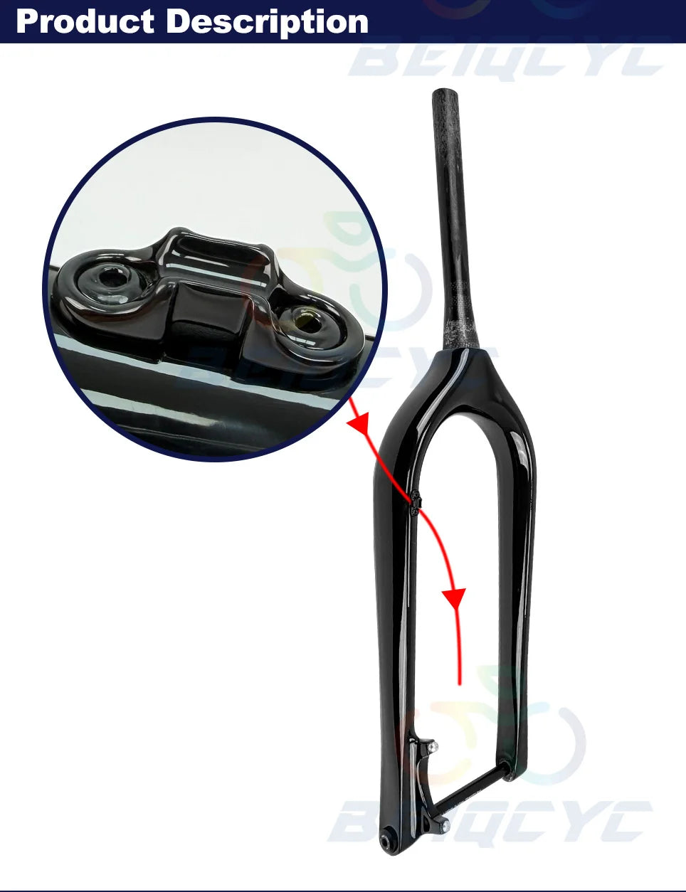26ER Carbon FAT Bike Fork  Thru Axle 150*15MM Fat bike Snow 5.0 Tire Snow Fork Bicycle Front Fork Rigid