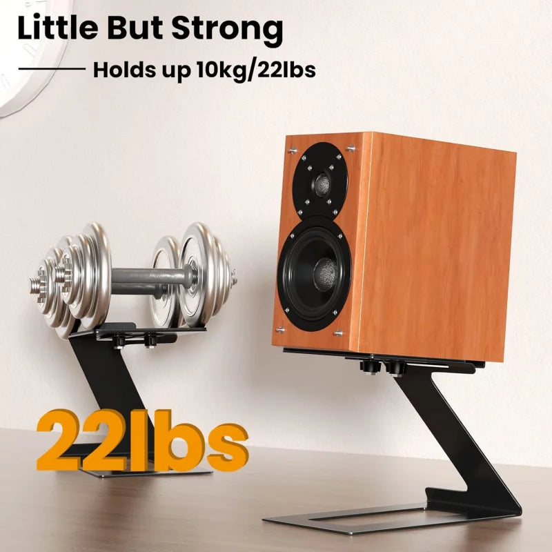 Desktop Speaker Stands 1 piece Carbon Steel Cantilevered Speaker Bracket with Vibration Absorption Pad for Computer Monitors