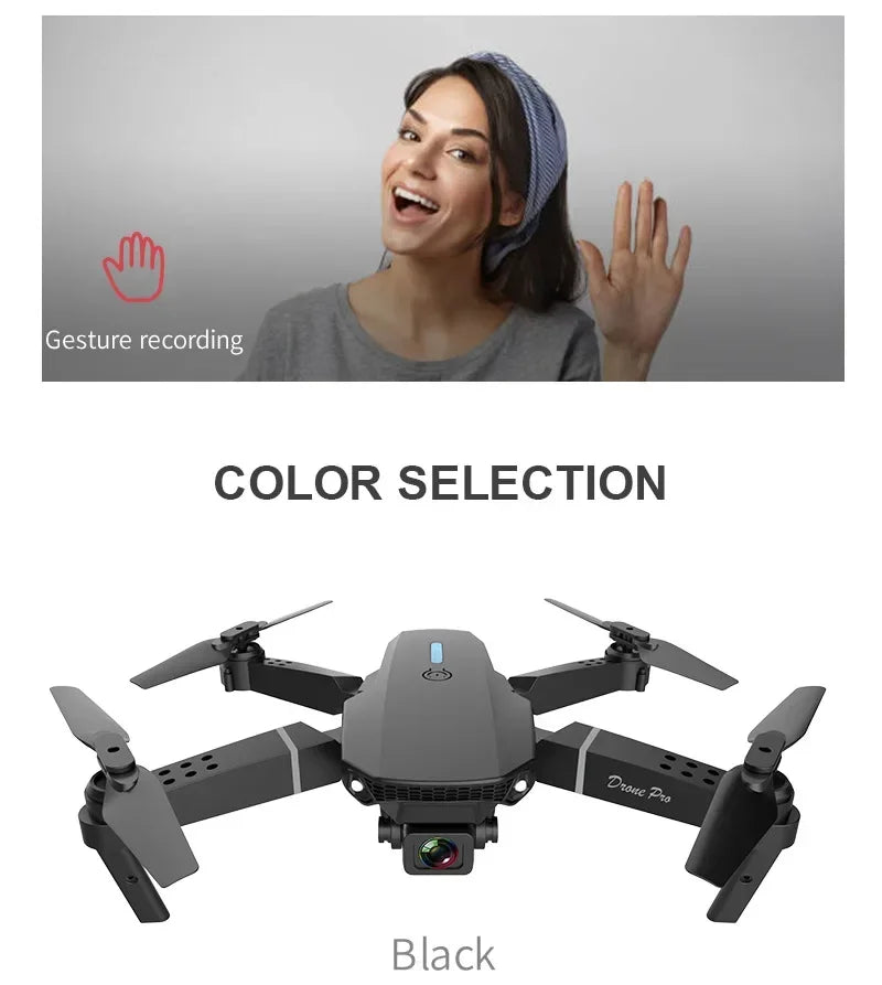 DWI D19 E88 Pro Drone 4K Professional HD RC Airplane Dual Camera Wide Angle Head Remote Quadcopter Toy Helicopter for Adults Kid