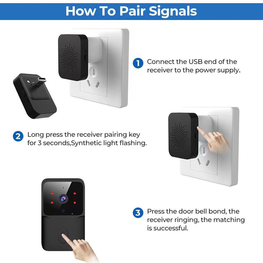 Doorbell Video Low-Power WiFi Link Rechargeable Type Doorbell Night Vision HD Smart Security 1 to 1 Home Intercom