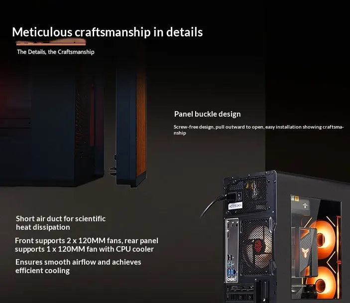 WJCOOLMAN Craftsman Series Home-type Desktop computer with small chassis Supports M-ATX motherboard