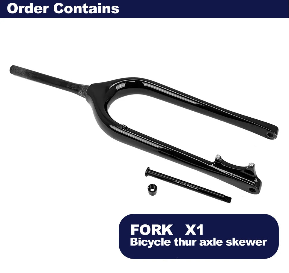 26ER Carbon FAT Bike Fork  Thru Axle 150*15MM Fat bike Snow 5.0 Tire Snow Fork Bicycle Front Fork Rigid