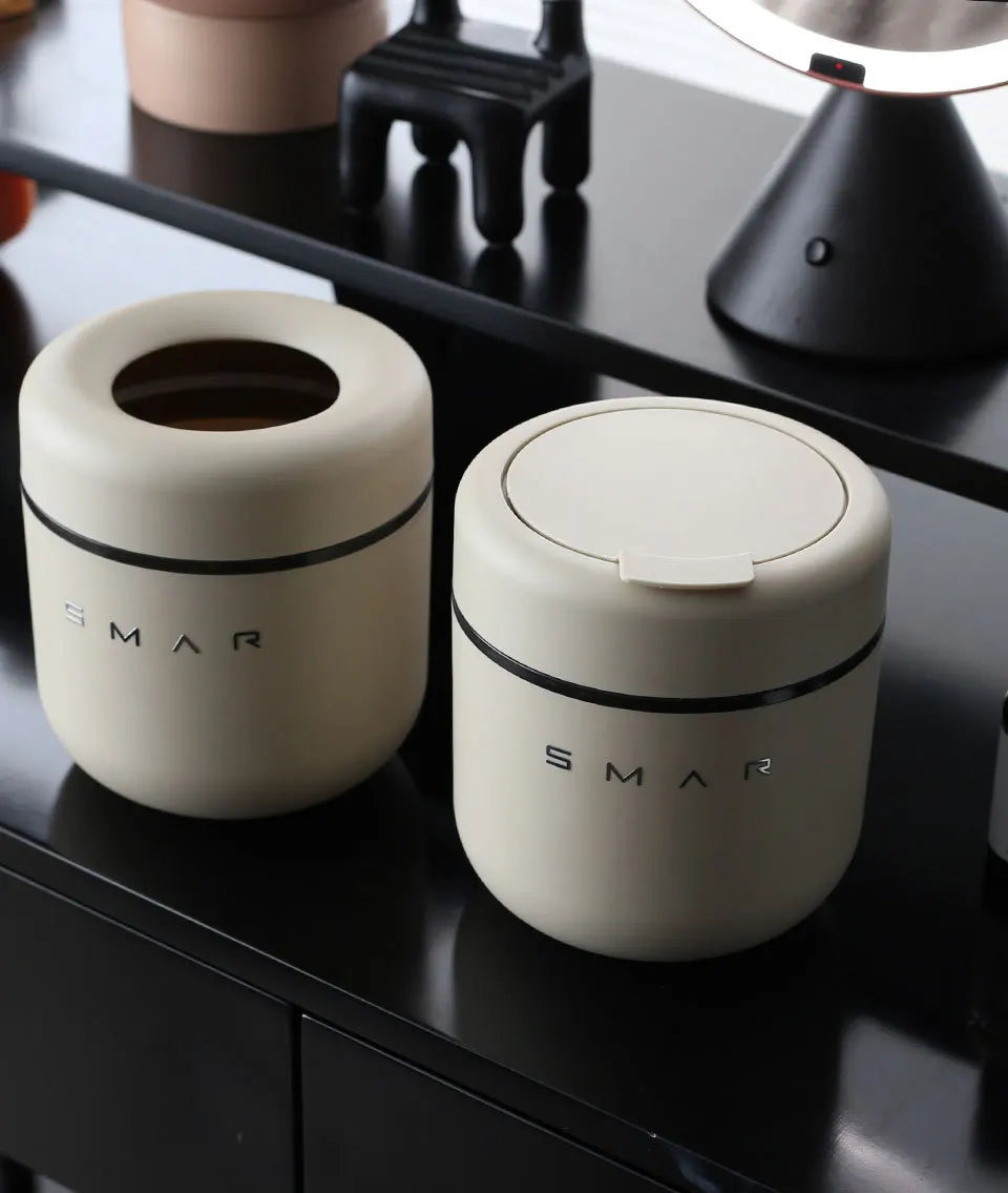 Desktop trash can Cute small new mini home desk office desk creative cover