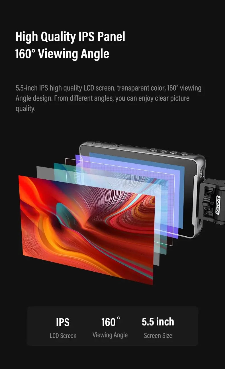 VILTROX DC-550 Pro Portable Monitor 5.5" 1920x1080 4K Profissional Monitors HDMI Touch Screen Field 3D LUT Director Monitor