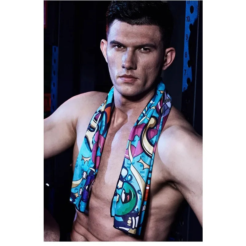 30*100cm Printed Yoga Towel Portable Double Layer Non-Slip Mat Protection Yoga Exercise Pad Quick Drying Pilates Towel Blanket