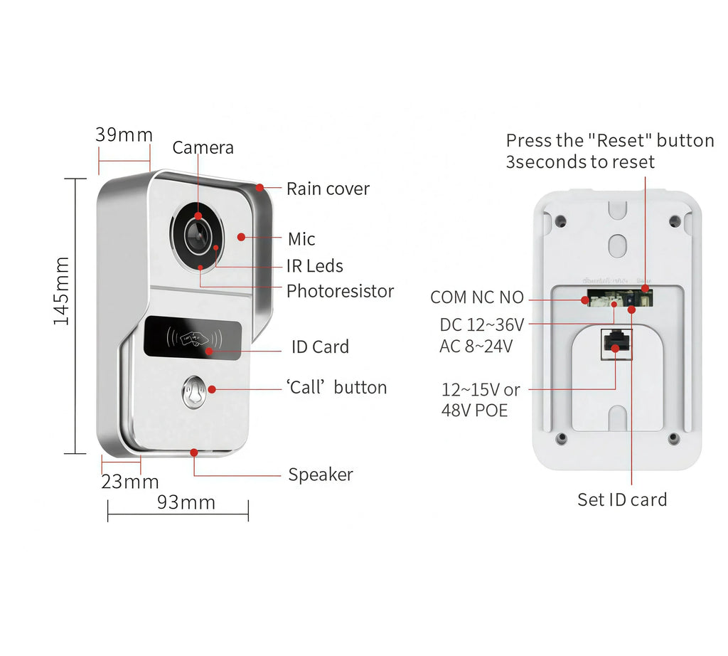 Visual Video Doorbell 2.4G WiFi Tuya Smart Home Outdoor Wireless Intelligent Intercom Night Vision Camera Waterproof Ring Bell