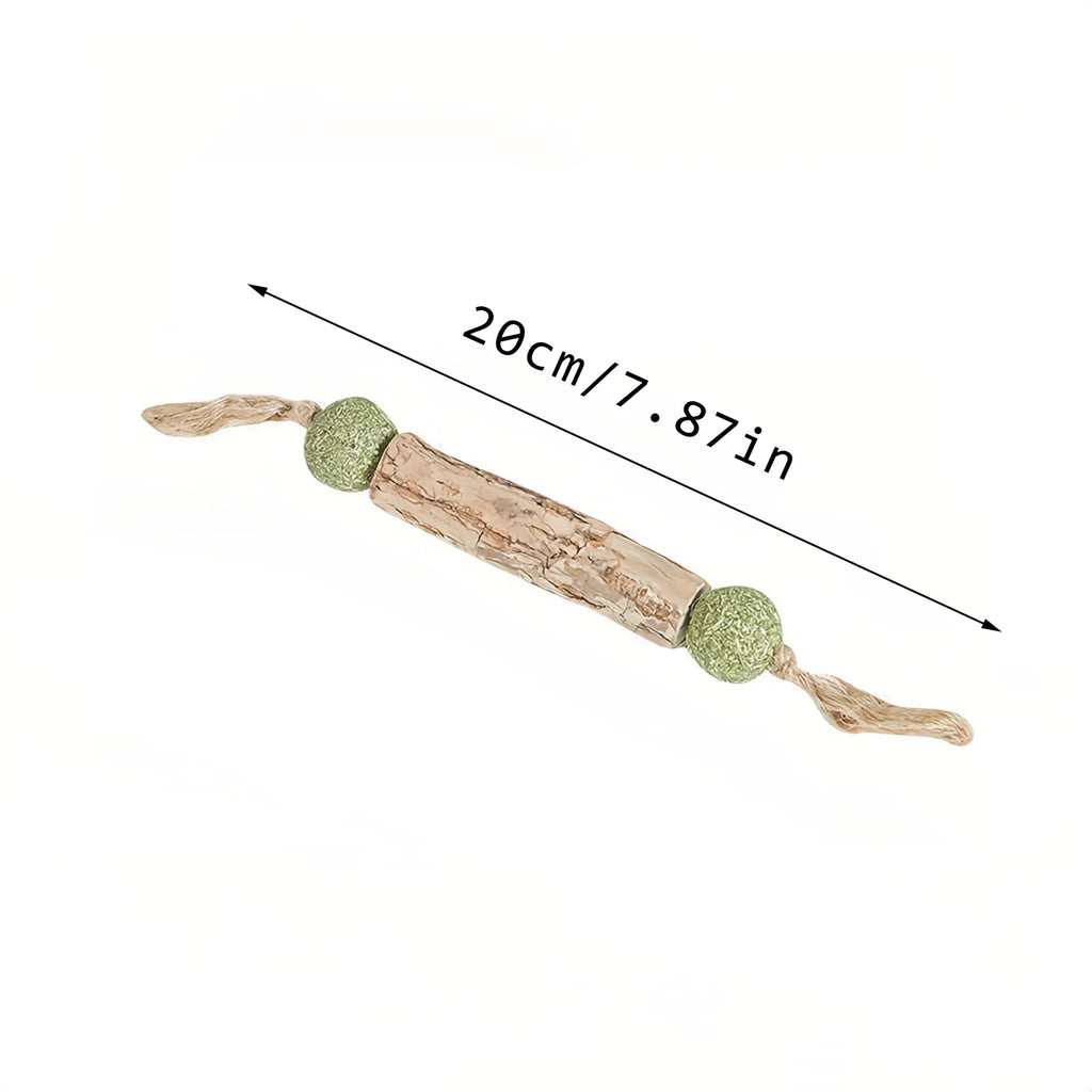 New Pet Toys Indoor Pet Cats Wood Dumbbell Interactive Toy For Teeth Cleaning Chewable Double-knot Mint Ball Toy Pet Gifts