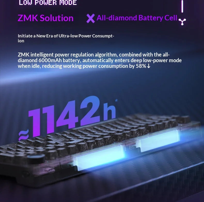 SKN Qinglong Mechanical Keyboard Gaming Custom Wireless Tri Mode Dual 8K Composite Carbon Fiber RGB Backlit Suspension Office
