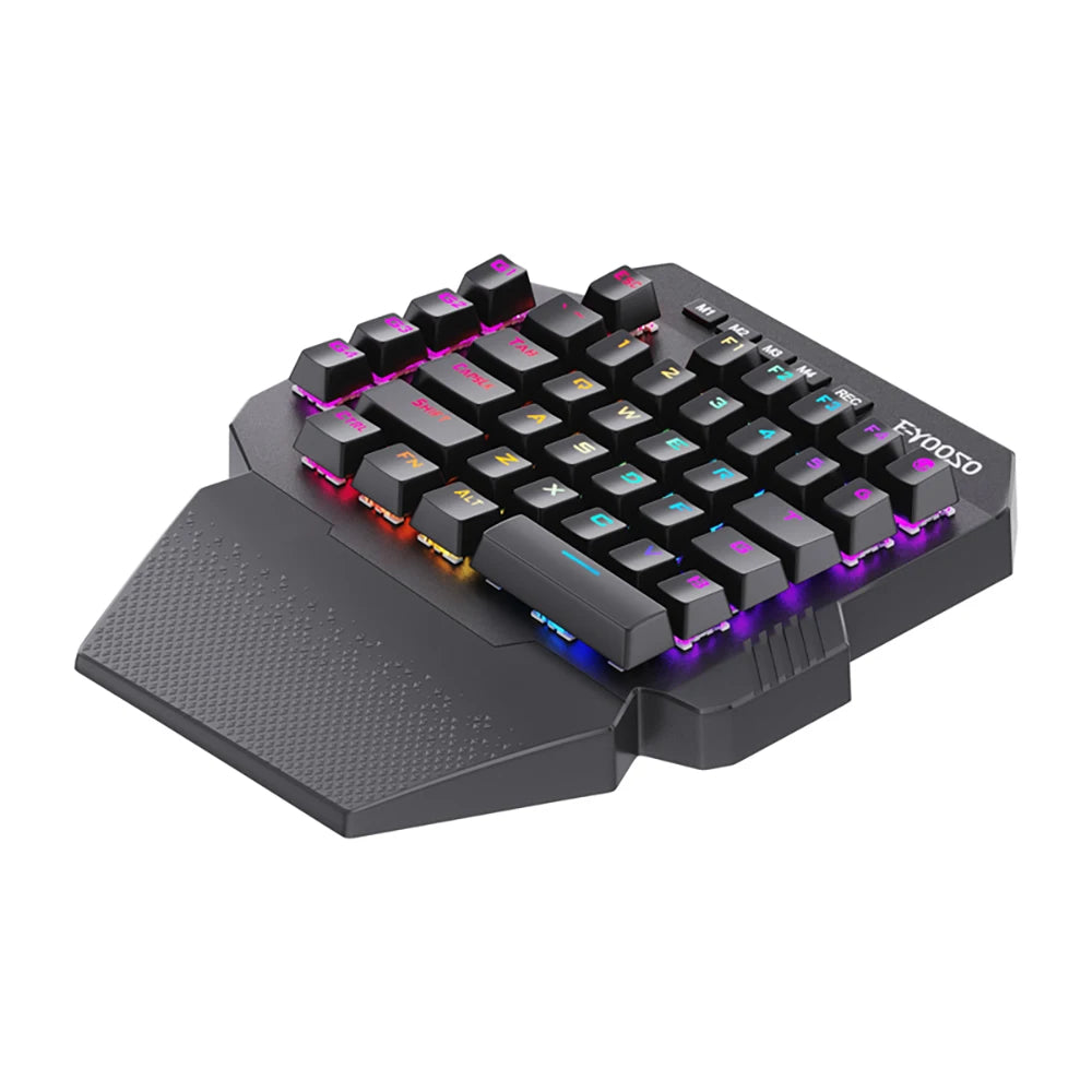 Mini One-Handed Gaming Mechanical Keyboard RGB Backlit 39 Keys 2.4G Wireless Keyboard Wrist Game Keypad for PS4,Laptop,PC Gamer