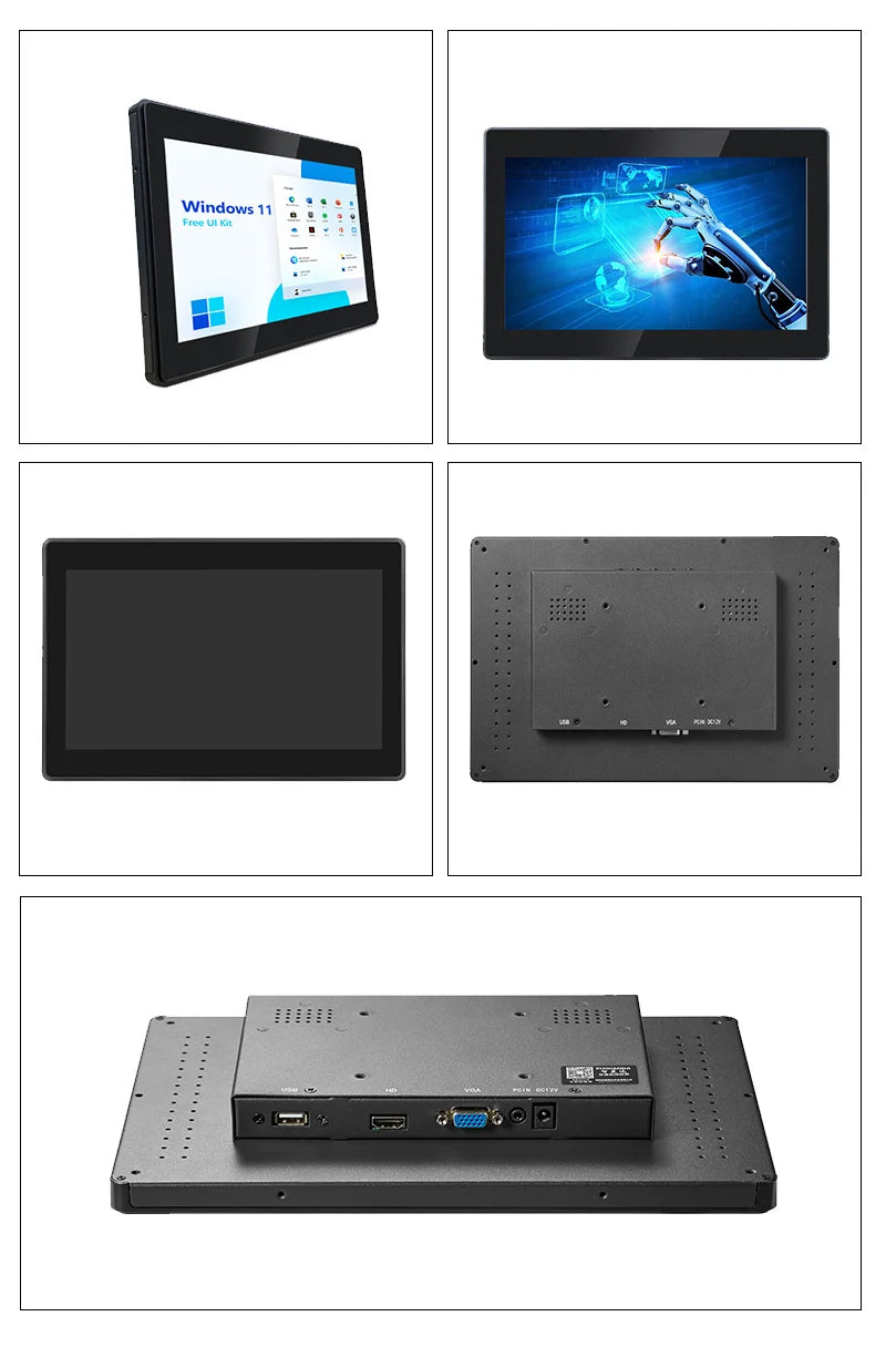 15.6 Inch 1000 Nits Flat True Capacitive Touch Screen Monitor 1920*1080 Open Frame Industrial Waterproof Display With VGA HDMI