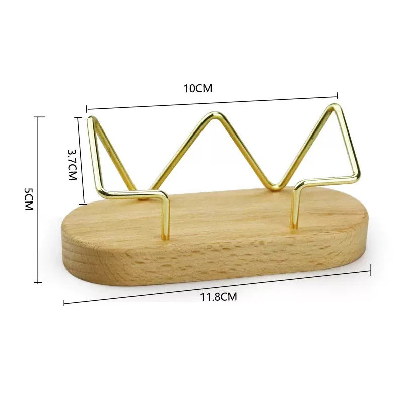 Desktop Business Card Holder, Solid Wood Display Stand for Office