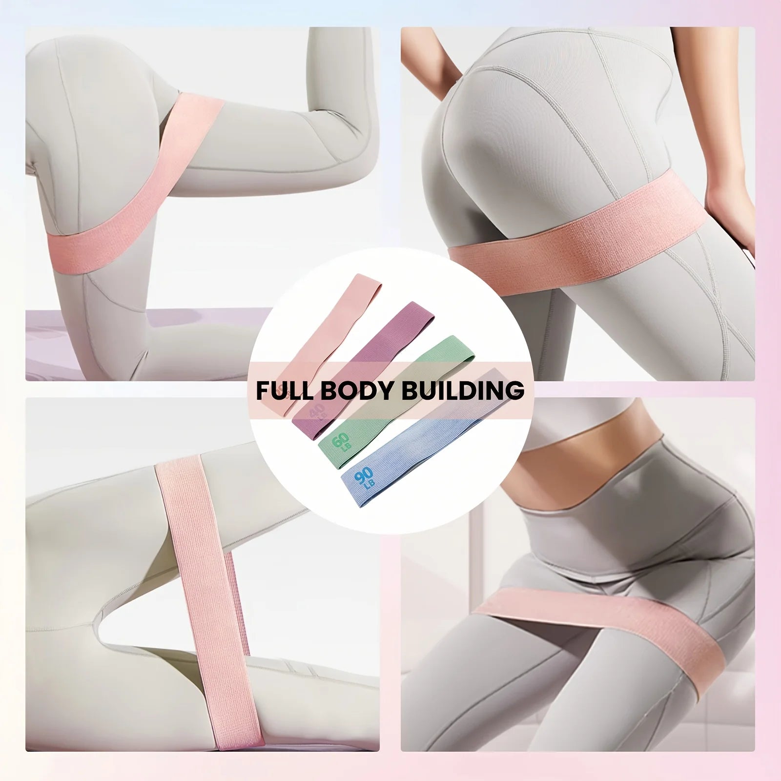 20-90LB Resistance Bands for Legs and Butt Hip Glute Thigh Booty Elastic Workout Fitness Strips Loops Yoga Gym Band Buttocks