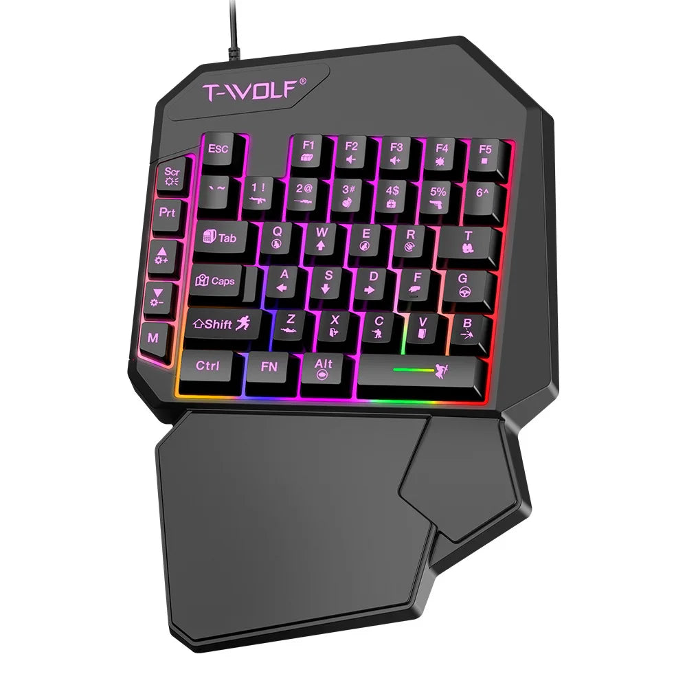 Mechanical Gaming Keyboard Kit 5 In 1 Set One Hand Keyboard 5D Mechanical Gamer Mouse Converter Mobile Game Pro Converter