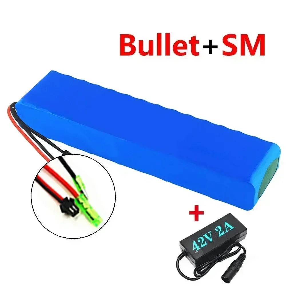 36V 10000mAh 10S3P Li-ion Battery Pack 18650 with BMS for Electric Scooter 350-600W Rechargeable + Charger