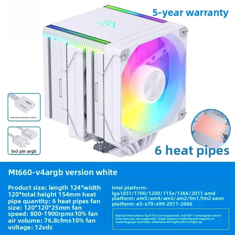 Universal CPU Air Cooler, 8 Heat Pipes Dual Tower Heatsink with Digital Display, Compatible with LGA1700/1851/AM5 Sockets
