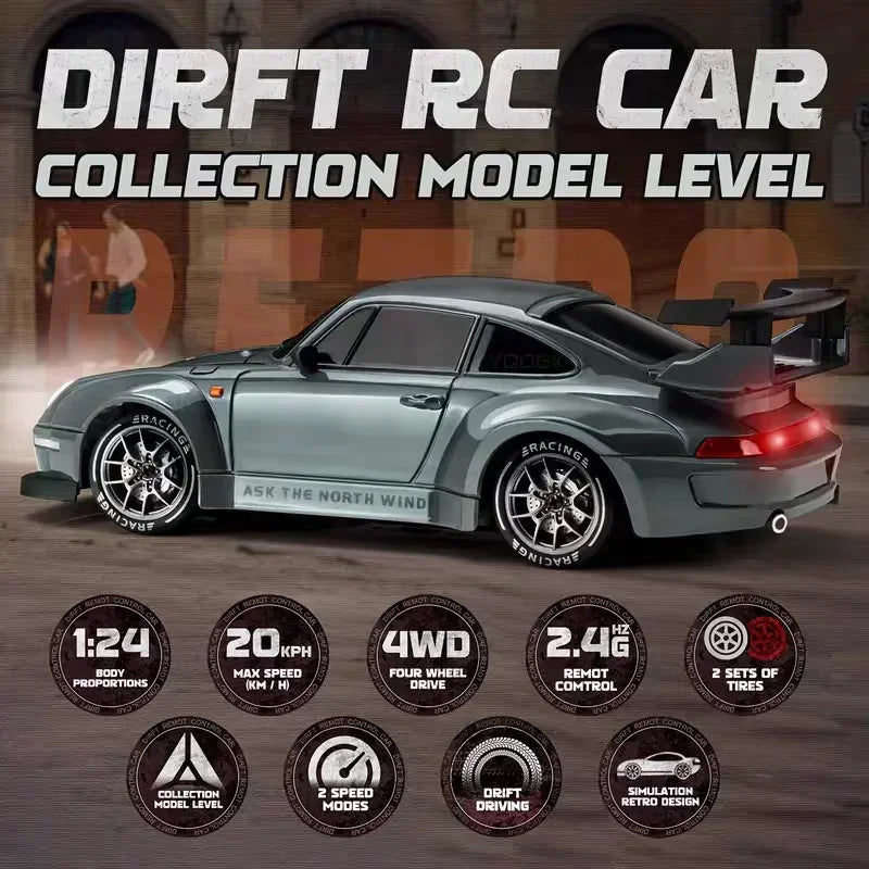Rc Drift Car 1/24 4WD Remote Control Cars Electric Vehicle Model High Speed Racing Drive for Children Boys Kids Christmas gifts