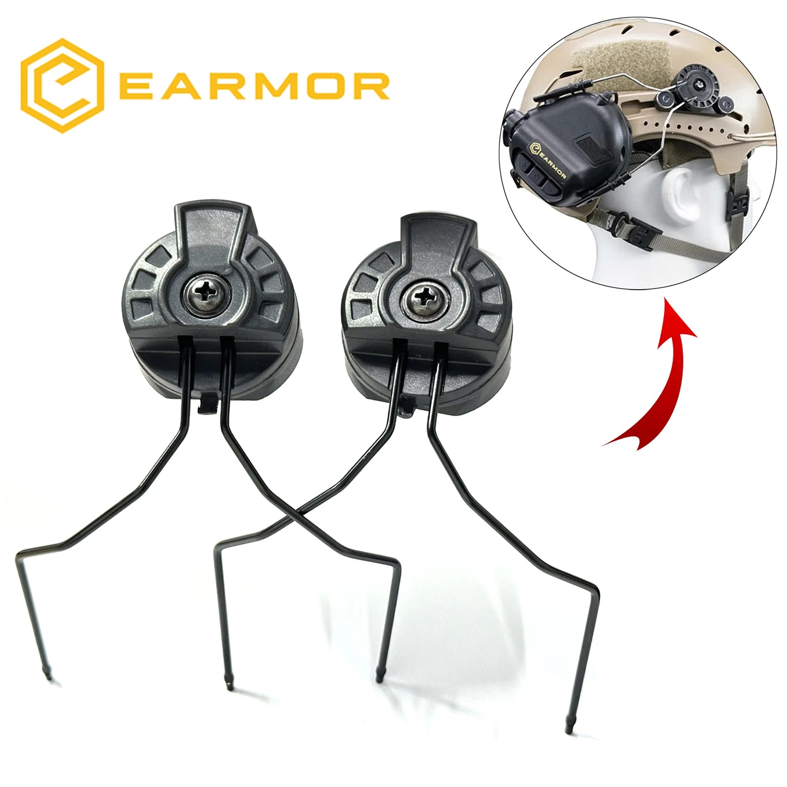 EARMOR Shooting Earmuffs Helmet Rail ARC and EXFIL Helmet Rail Adapter Tactical Headset Adapter for ARC Rail Helmet Accessories