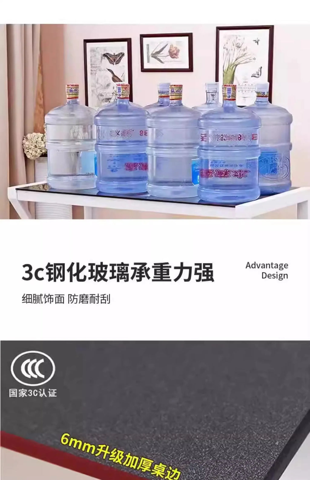 Desktop Computer Desk, Desk, Student Home, Bedroom Tempered Glass Gaming Table, Workbench