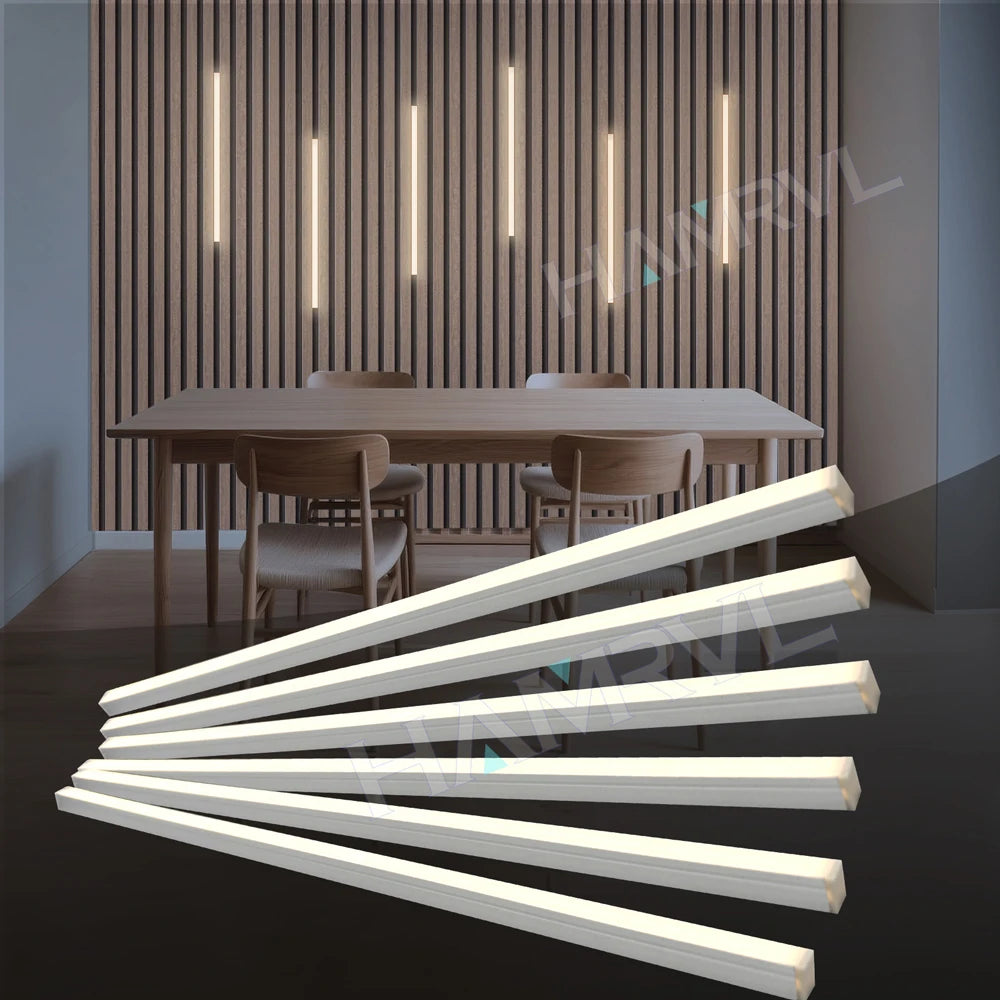 Touch Sensor LED for Wood Slat Wall Panels Decor No-drill Black/Silver Aluminum Bar Light Shelf Kitchen Wardrobe Closet Lighting