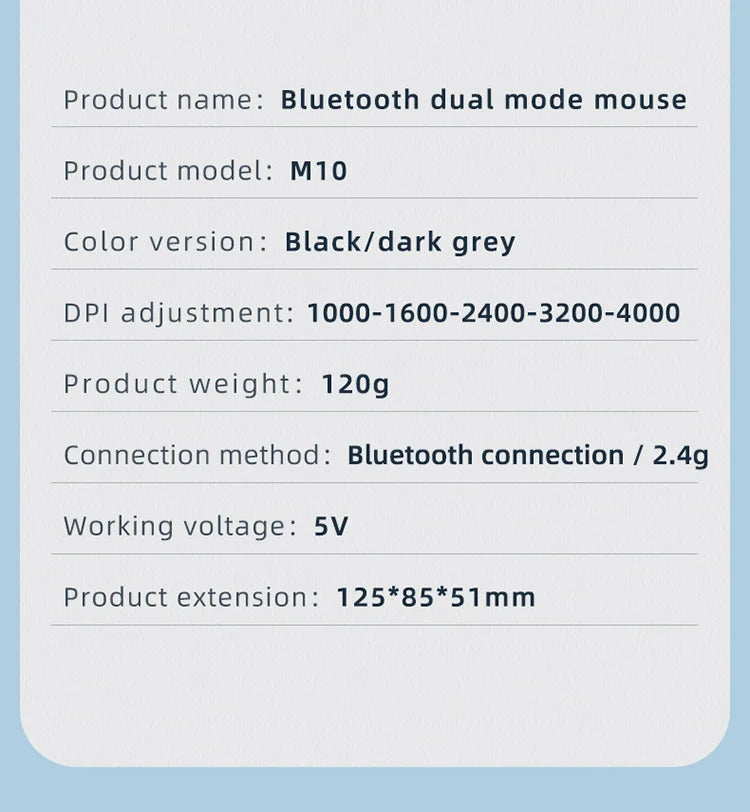 Multi-Device Wireless Mouse Bluetooth 5.0 & 3.0 Mouse 2.4G Wireless Portable Optical Mouse Ergonomic Right Hand Computer Mice