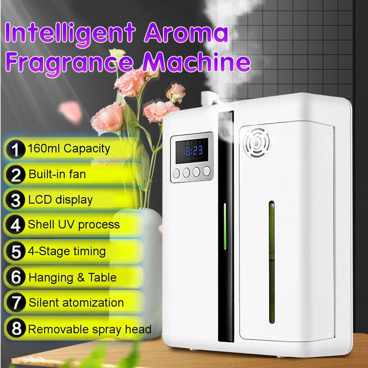 160ml Electric Oil Aroma Diffuser Fragrance Machine With Timer Scent Pure Essential Oil Diffuser Machine For Home Office Hotel