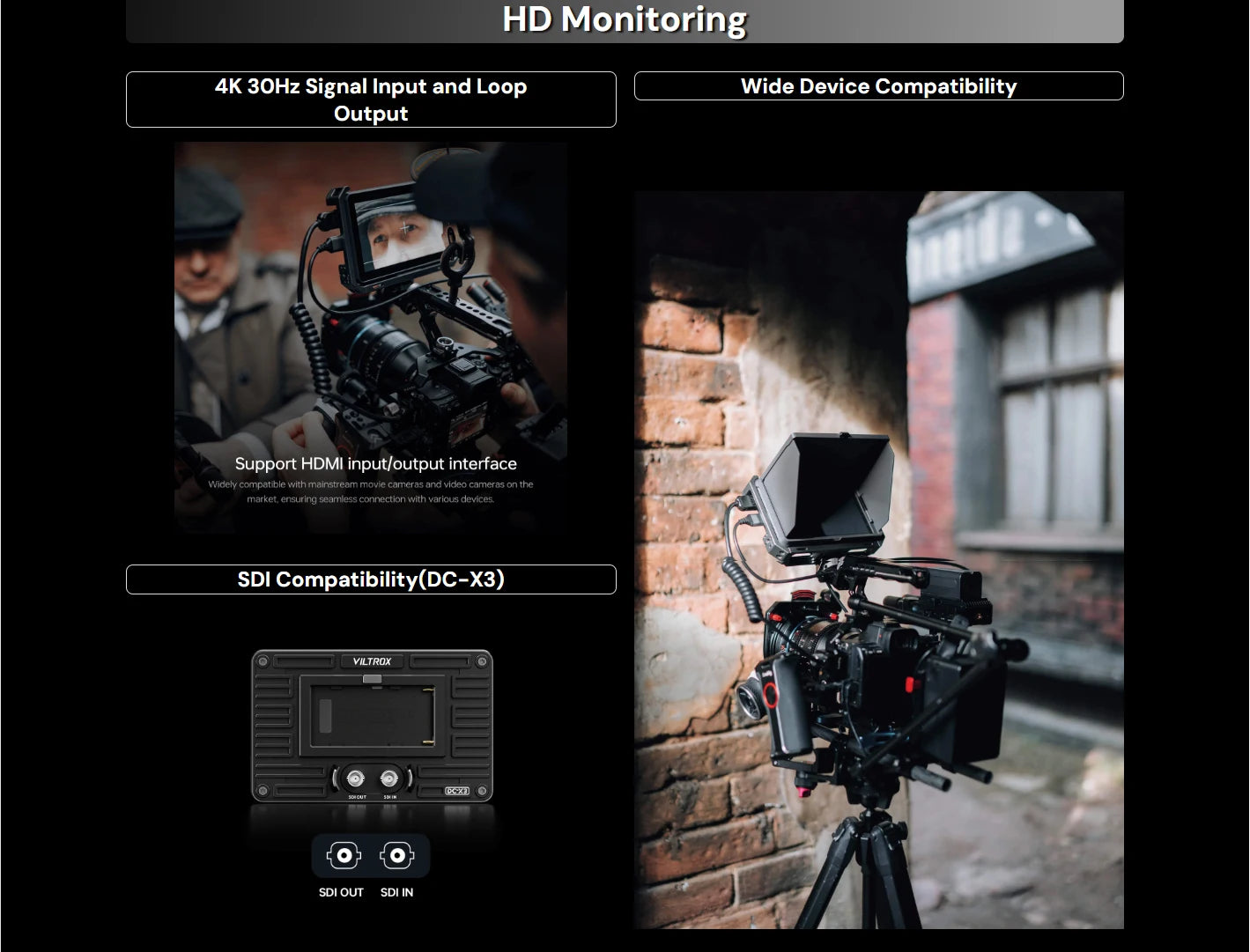 Viltrox DC-X2 DC-X3 Portable Monitor 6 Inch 2000 Nits 4K Touch Screen Profissional Photographic HD FHD Camera Monitor for Video