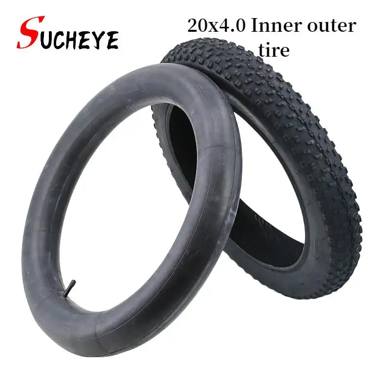 20x4.0 Road Bike Fat Tire 20 Inch Electric Bicycle Road Motorcycle Outer Big Fat Tire with Tube Cycling Bike Parts