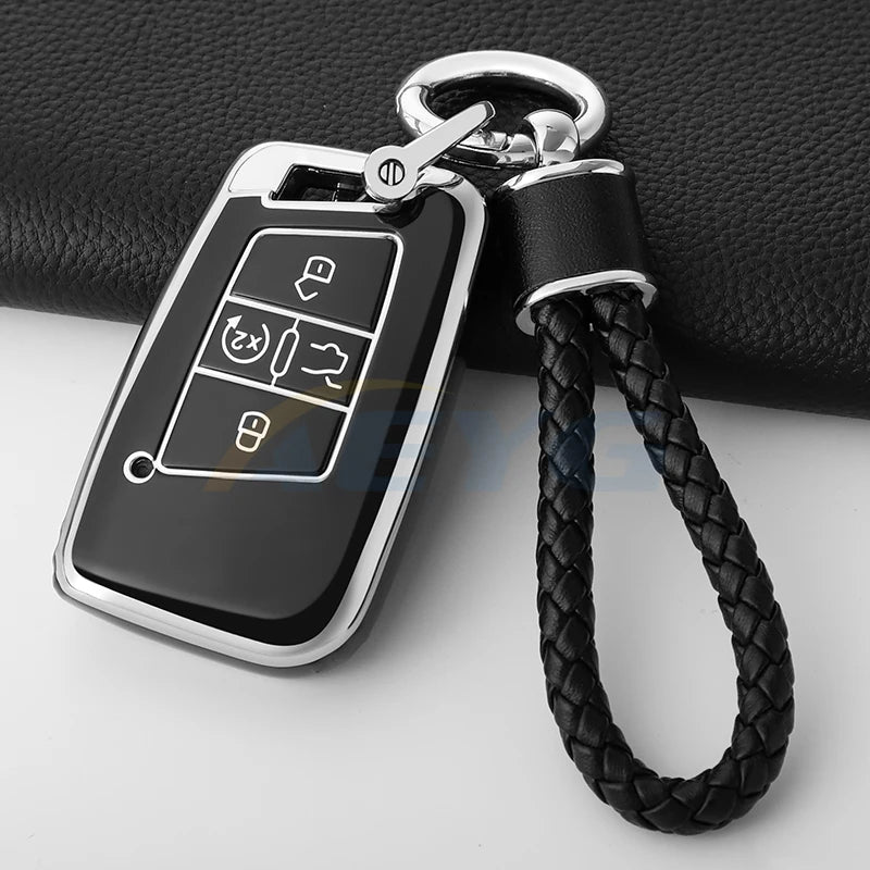Car Key Case Cover Shell Fob For VW Volkswagen Magotan Passat B8 Golf Seat Skoda Superb A7 Kodiaq Key Chain Accessories